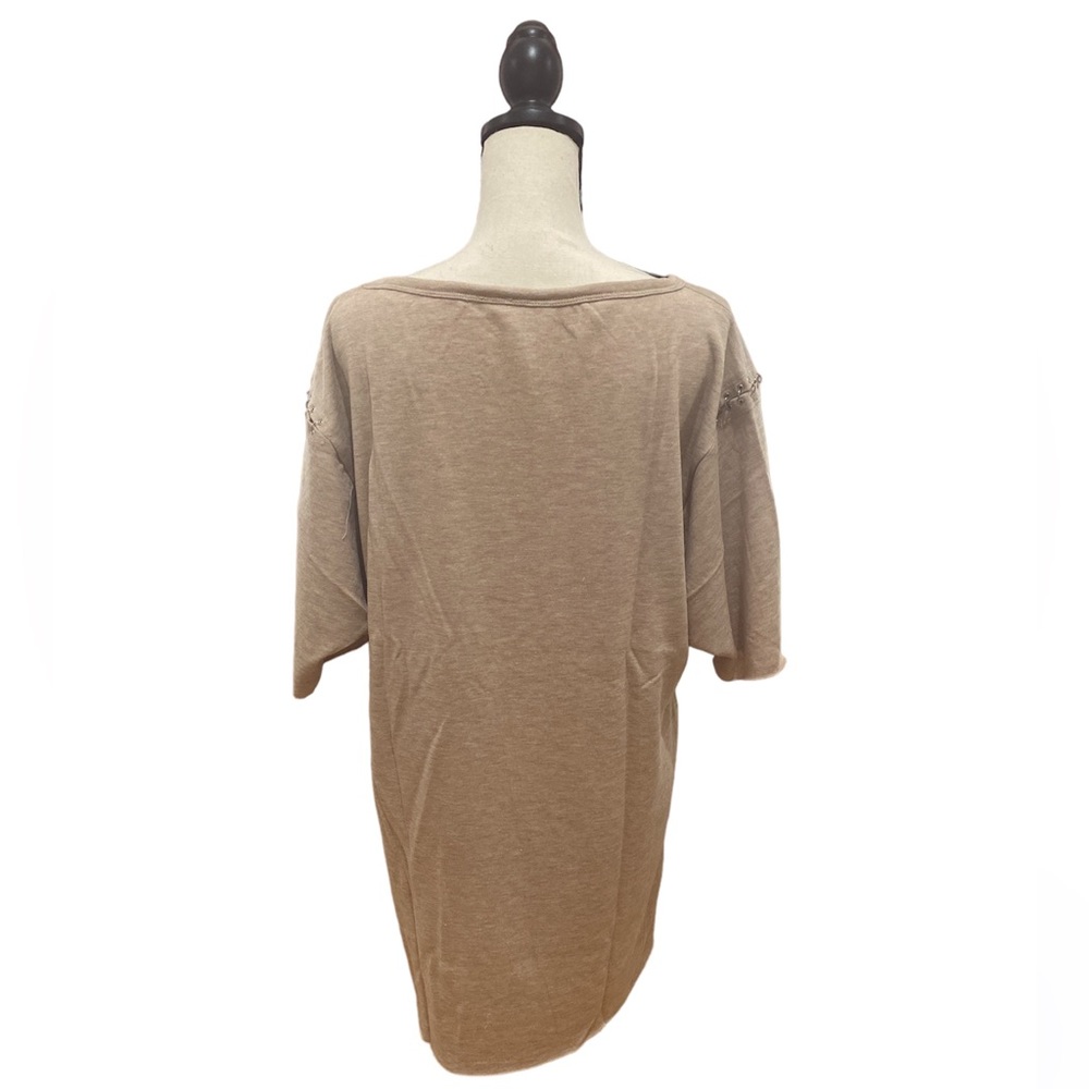 Taupe Ultra Mini Dress With Ring Detail - Picture 2 of 3
